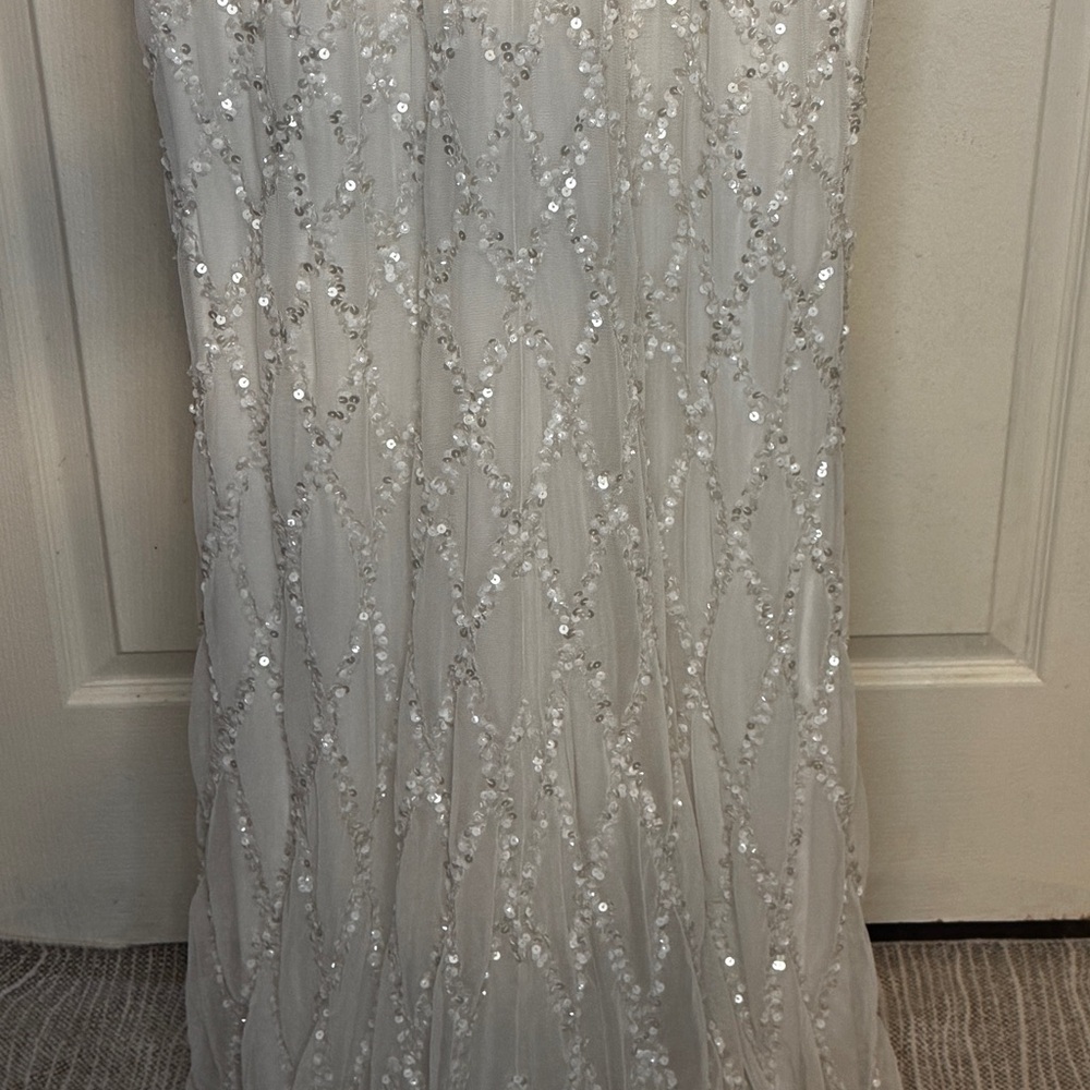 Mac Duggal Ivory Sequin Evening Gown - Picture 7 of 14